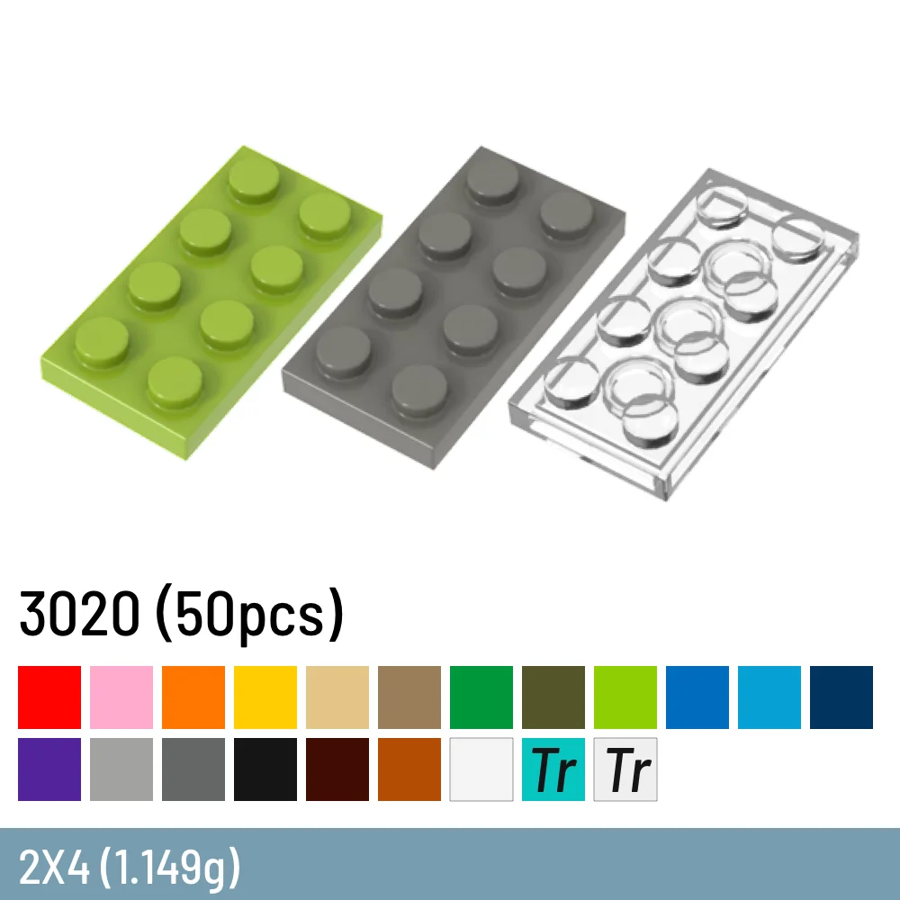 50 Pcs / Lot DIY Building Blocks Size Compatible With 3020 Brick Plastic  Thin - £14.61 GBP+