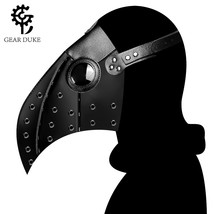 Halloween Punk Leather Plague Doctor Mask Cosplay Holiday Party Prom Show - £31.08 GBP