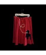 Red Sateen 50&#39;s Poodle Skirt Women’s L/XL 34” Waist Black Felt Poodle Fu... - $529.08 MXN