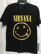 Nirvana Black &amp; Yellow smiley face t-shirt Size Medium. Unisex - £11.14 GBP