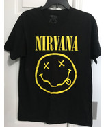 Nirvana Black &amp; Yellow smiley face t-shirt Size Medium. Unisex - £11.05 GBP