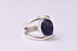 925 Silver Sodalite Stone Handmade Women Ring Silver / Rose Gold / Gold Plated - £35.52 GBP+