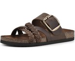 White Mountain Footbeds Women Slide Sandals Healing Size US 5 Brown Leather - $41.58