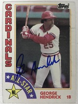 George Hendrick Autographed Baseball Card - St. Louis Cardinals - $15.00