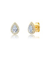 Authentic Crislu Pear-shape Stud Earrings in Yellow Gold Plating - €70,74 EUR