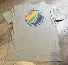 Nautica Men&#39;s Pride Grey Short Sleeve T-Shirt Size XL Rainbow - £7.29 GBP