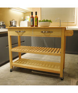 Mobile Kitchen Island: Rubber Wood, Lockable Wheels - €149,40 EUR