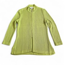 VTG Griffith Gray St. John Womens Textured Knit Cardigan Sz P Chartreuse... - $98.95