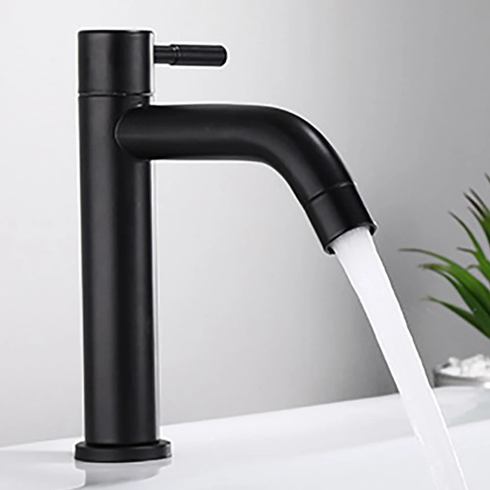 House Home Basin Faucet Modern Stainless Steel For Cold Water Bath Sink Easy Ins - £31.16 GBP