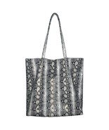 Saks Fifth Avenue Tote Bag Python Snake Reptile Vegan Leather Modern Mob... - $29.77 CAD