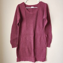 Mossimo Supply Co. Maroon Ribbed Sweater Dress Womens Size Large L Cozy ... - $9.49