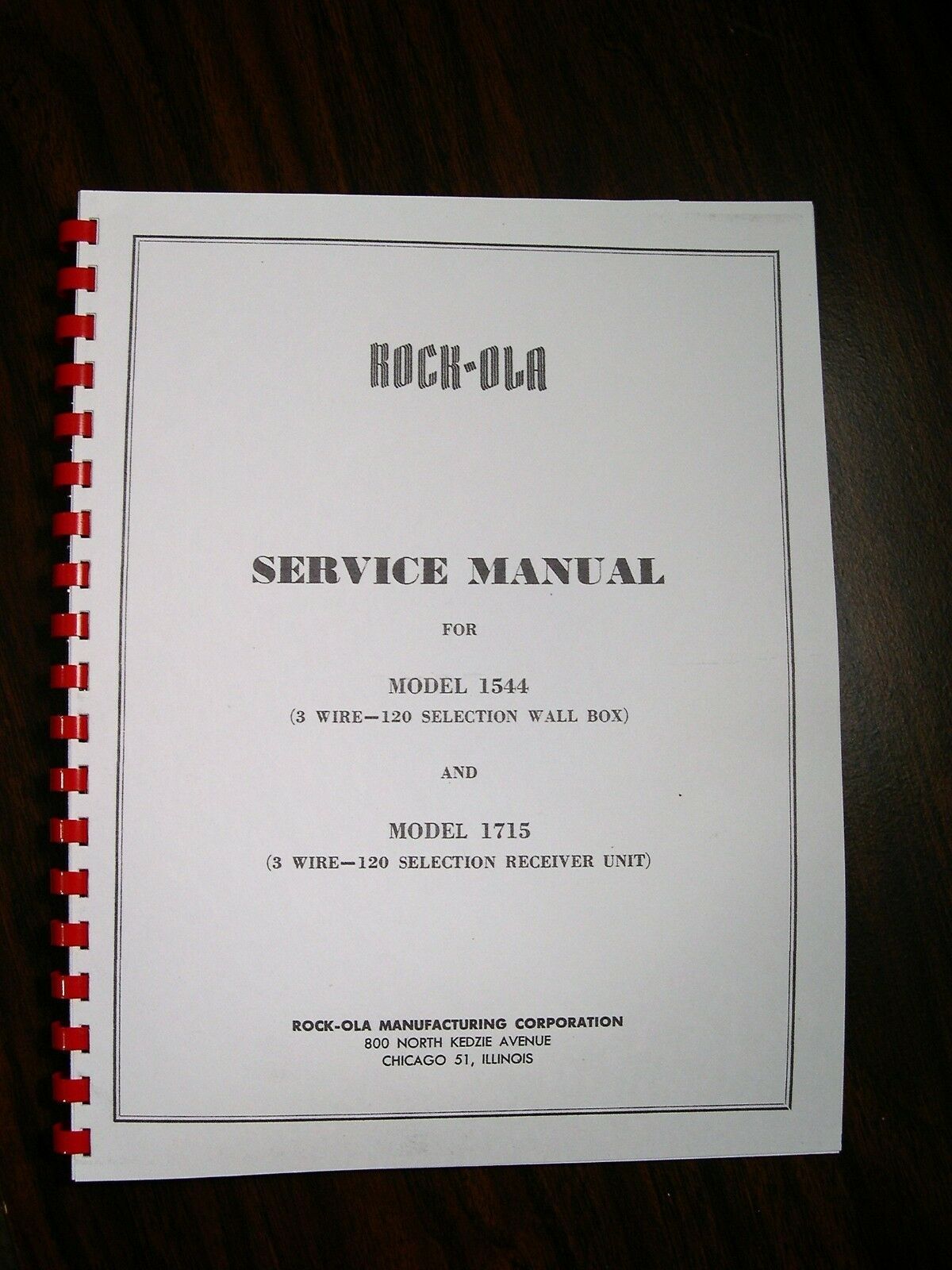 Rock-ola Service Manual 1544 Wall Box &amp; 1715 Receiver - $19.79