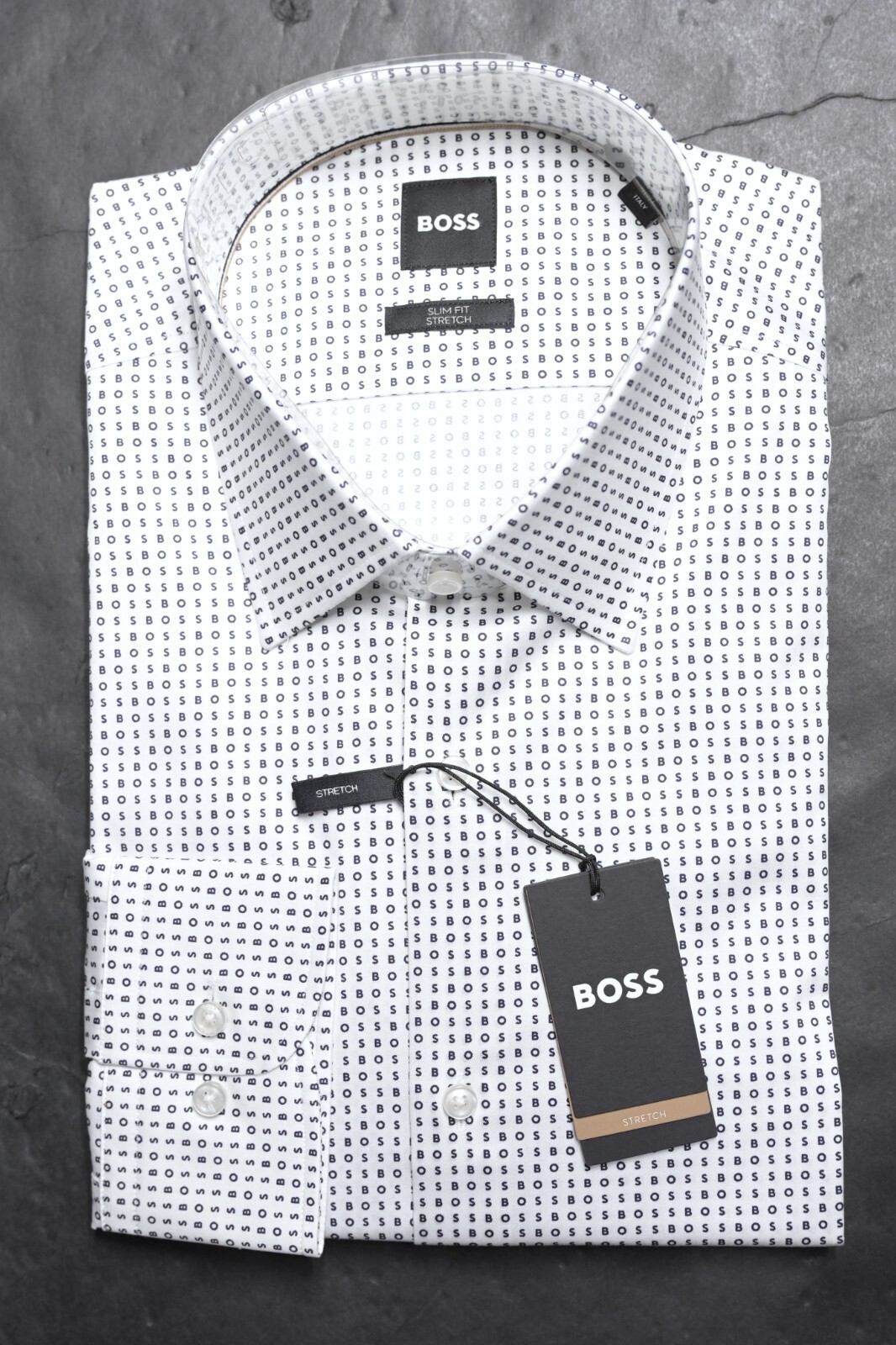 Hergestellt IN Italien HUGO BOSS Herren Hank Kent Slim Fit Stretch Baumwoll Hemd Item image 2