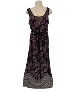 Peruvian Connection Tie Maxi Dress Southwest Border Floral Pima Cotton S... - $49.49