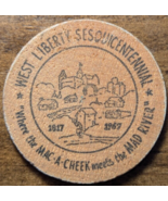 1967 West Liberty, Ohio OH Sesquicentennial Token Wooden Nickel - €4,30 EUR