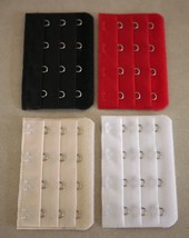 Set of 4 New Black White Nude Red 4-Hook Bra Extenders *Fast USA Shipper* - £11.14 GBP