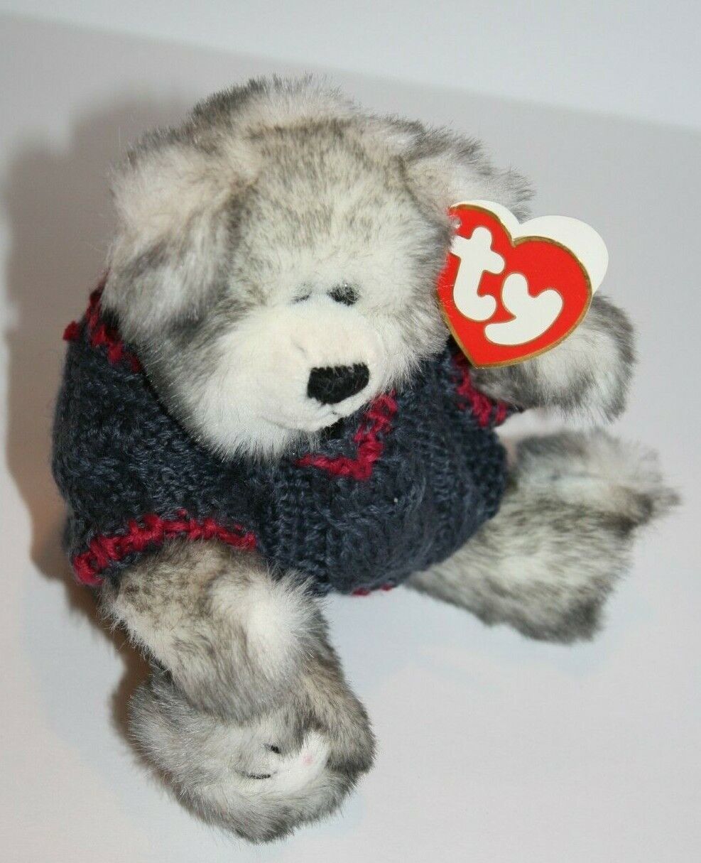 Ty Attic Treasures Fairbanks Bear Plush Sweater Soft Toy Tag Stuffed Ani... - $10.77