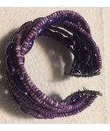 Twisted wire beaded cuff bracelet  - £6.38 GBP