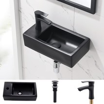 Wall Mount Corner Sink With Faucet And Drain Combo-Bokaiya 18 Inch, Left Hand - $134.99