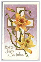 Easter Joys Be Thine Daffodil Flowers Floral  DB Postcard H29 - £2.32 GBP