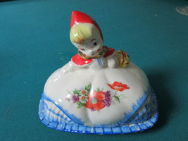 Hull Little Red Riding Hood Cookie Jar Roses Or Poppies Original Butter Dish - £83.56 GBP