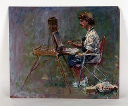 &quot;The French Easel&quot; by G. Gach, Oil Painting on Board, 20x24 - $1,385.99