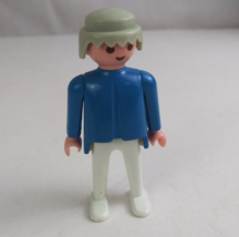 1974 Geobra Playmobile Old Man Wearing Blue &amp; White 2.75&quot; Figure - £6.19 GBP