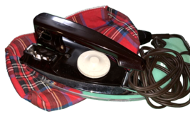 Vintage Air-Lite by Franzus Fold Up Travel Iron model AL-100 W Bag &amp; Ada... - $18.69