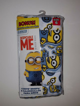 Despicable Me  Boys 6 Pack Briefs Underwear  Size 6 NWT - $11.99