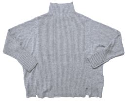 NWT J.Crew Mock Neck Cashmere Sweater in Heather Dusk Gray Pullover S - £85.43 GBP