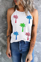 Sequin Coconut Tree Round Neck Tank - $24.95