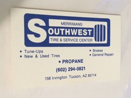 Merriman’s Tire &amp; Service Center Pro Vintage Business Card Tucson Arizona BC2 - $3.95