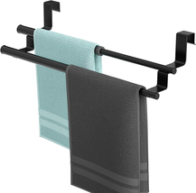 Over The Door Towel Rack Expandable Double Towel Holder For Kitchen Cabinet Stai - £12.20 GBP