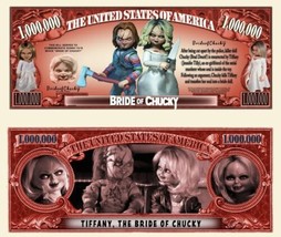 Pack of 25 Bride of Chucky Collectible Novelty 1 Million Dollar Bill Fun... - £9.33 GBP