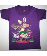 Vintage 90s MOOSE ON THE LOOSE Steamboat Colorado Skiing Kids T-SHIRT 24 - $369.95 MXN