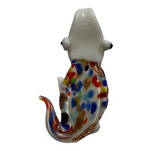 Handmade Miniature Glass Gecko Figure White Multicolor Spots on the Body... - $23.34