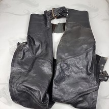 Vintage Harley Davidson Leather Biker Chaps Made in USA Size Medium  - $93.09