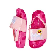 Baby Shark Sandals for Girls Size 9/10 Glitter Slides for Summer - £15.19 GBP