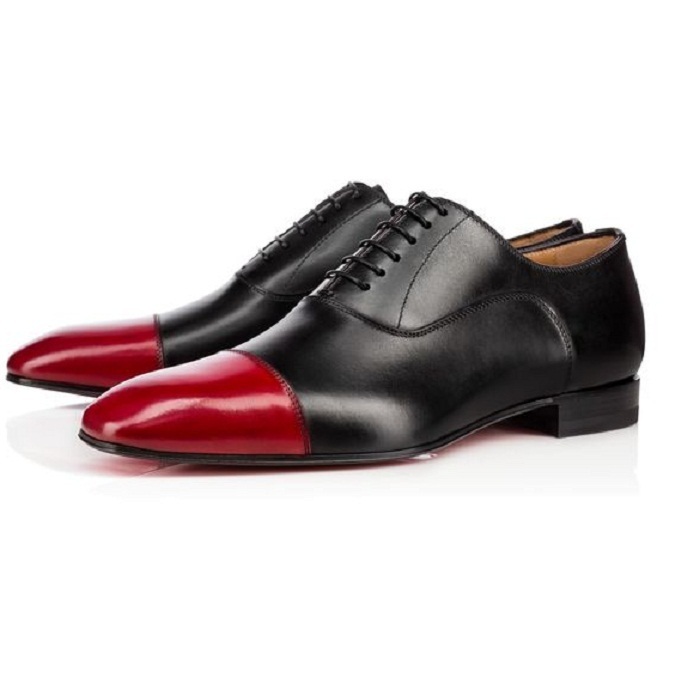 New Handmade Men Black And Red Oxford Dress Shoes,Men Formal Leather Shoes,Men