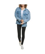 MSRP $100 Calvin Klein Jeans Oversize Denim Trucker Jacket Blue Size XS ... - $54.16 CAD