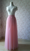 PEACH PINK Tulle Maxi Skirt Bridesmaids Custom Plus Size Fluffy Tulle Skirt image 12