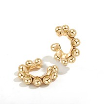 Trendy  Clip on Earrings Earcuffs for Women Gold Color C Shaped Stackable CZ Ear - $13.14
