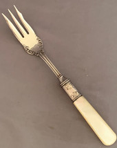 Antique Silver Olive/Pickle Fork With Pearl Handle - $12.50
