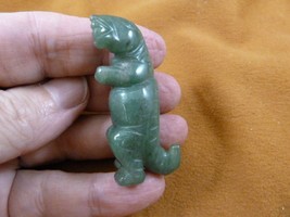 (Y-DIN-TY-567) Green Dino T-REX Tyrannosaurus Dinosaur Gemstone Carving Figurine - £11.19 GBP