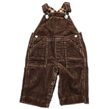 Gymboree 0-3 Brown Corduroy Overalls Moose Plaid Baby Infant Natures Won... - $25.74
