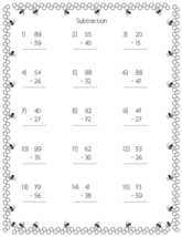 30 Printable Double Digit Subtraction Worksheet For 2nd Grade With answers - £2.31 GBP