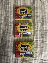 3x Juicy Fruit Gum Collisions Gum, Strawberry Watermelon 15Pcs Ea.  - £31.10 GBP