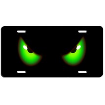 Evil eyes vanity  aluminum license plate car truck SUV green, red and ta... - £13.55 GBP