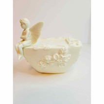Partylite Bisque Porcelain Floral Enchantment Fairy Pillar Candle Holder RETIRED - £12.72 GBP