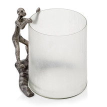 9&quot; X 10.5&quot; X 10&quot; Antique Silver Climber Chiseled Glass - £72.21 GBP